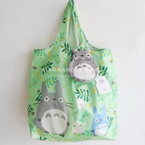 Green Totoro Reusable Tote Bag NEW Charm bag holder